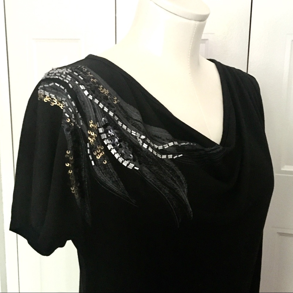 MOSSIMO Black embellished tunic S